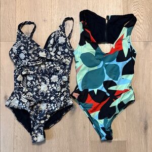 2 Pack! NipTuck Swim Floral and Nike Abstract One-Piece Swimsuit